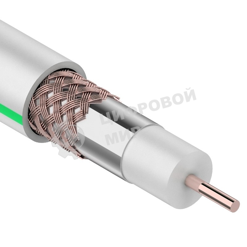 Кабель коаксиальный PROconnect SAT 703 B, Cu/Al/Cu, 64%, 75 Ом, бухта 100 м, белый
