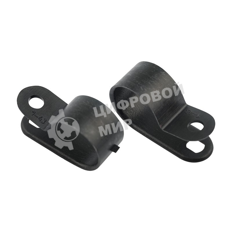 Кабельная скоба под винт Rexant 16 мм, черная, упаковка 50 шт.