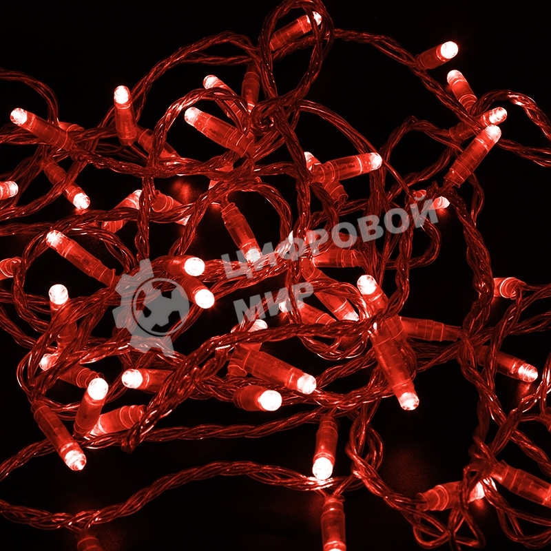 Гирлянда Neon-night Нить 10м, постоянное свечение, прозрачный ПВХ, 230В, красный