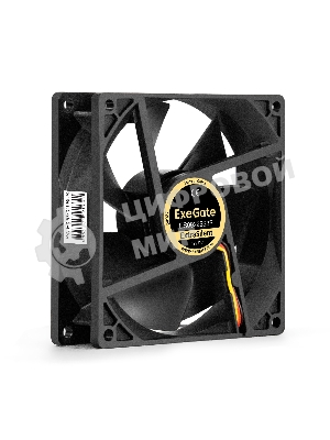 Вентилятор 12В DC ExeGate ExtraSilent ES09225S3P (92x92x25 мм, Sleeve bearing (подшипник скольжения), 3pin, 2000RPM, 25dBA)
