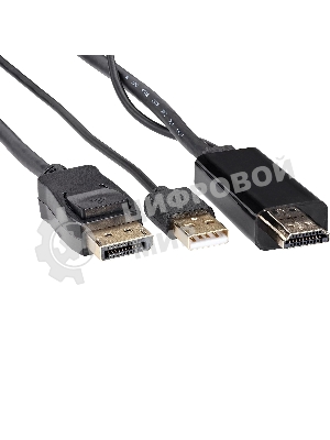 Кабель-переходник HDMI(M) +USB---> DP(M) 4K*60Hz 1.8M, VCOM