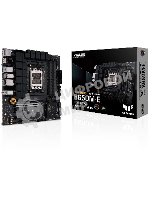 Материнская плата ASUS TUF GAMING B650M-E, AM5, AMD B650, 4xDDR5, 4xSATA, 2xM.2, 1xPCIe 4.0 x16, 2xPCIe x1, 2xDP, 1xHDMI, 1x 2.5Gb LAN, 1xUSB-A 3.2 Gen 2, 2xUSB-A 3.2 Gen 1, 4xUSB 2.0, 1xUSB-C 3.2 Gen 2, 3x3.5 мм, 7.1, mATX
