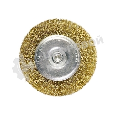 Щетка для дрели Matrix 50 мм, плоская со шпилькой, латунированная витая проволока