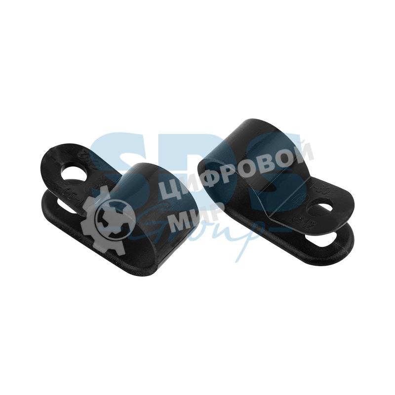 Кабельная скоба под винт Rexant 12 мм, черная, упаковка 50 шт.