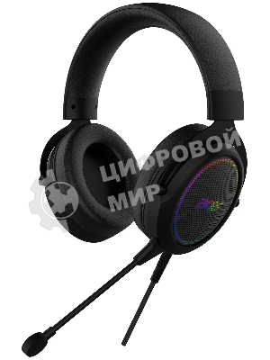 Гарнитура Acer AHW120 чёрный, проводная, USB, подсветка