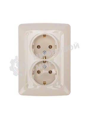 Розетка Kranz 2-ая DEA с/з с/у 16А бежевый (1/10/100)
