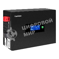 Источник бесперебойного питания (инвертор, синус, для котла, PF=1, настенный) ExeGate IdealSine SR-1500.LCD.2SH  1500VA/1500W, чистая синусоида, цветной LCD-дисплей, 2*Schuko, настенный, черный