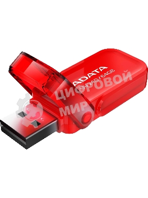 Флешка USB ADATA UV240 (AUV240-64G-RRD), 64Gb, USB 2.0, R/W 15/5, красный