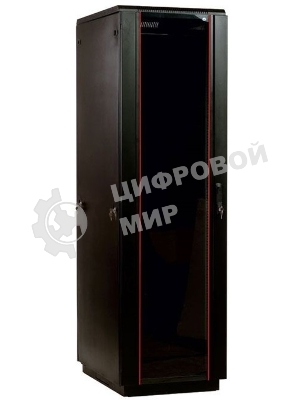 Шкаф телекоммуникационный напольный 42U (600x600) дверь стекло, черный (ШТК-М-42.6.6-1ААА-9005) (3 коробки)