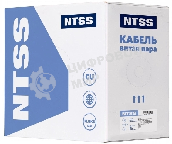 Кабель информационный NTSS NTSS-IN-UUTP4-5E-LSZH-GY cat.5E U/UTP 4 пары 24AWG LSZH внутренний 305м серый