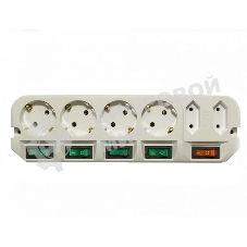 Сетевой удлинитель Most A16 3м (6 розеток) белый (пакет ПЭ)