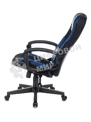 Кресло игровое Zombie 9 черный/синий, искусст.кожа/ткань, крестовина пластик