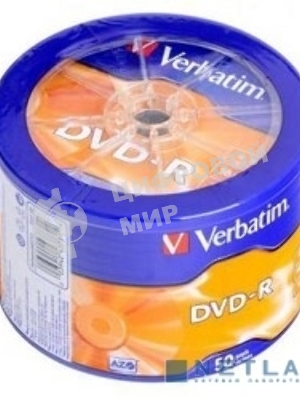 Диск DVD-R Verbatim 4.7Gb 16x Cake Box (50шт) (43731)