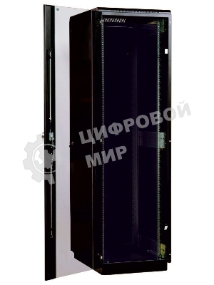 Шкаф телекоммуникационный напольный 42U (600x600) дверь стекло, черный (ШТК-М-42.6.6-1ААА-9005) (3 коробки)