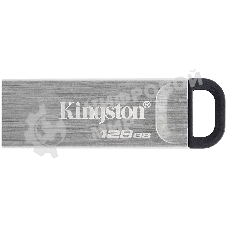 Флешка USB Kingston DataTraveler KYSON (DTKN/128 Gb), 128Gb, USB 3.2 Gen 1, R/W 200/60, серебристый/черный