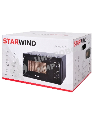 Микроволновая печь Starwind SWM5420 черный, 20 л, 700 Вт, переключатели - поворотный механизм
