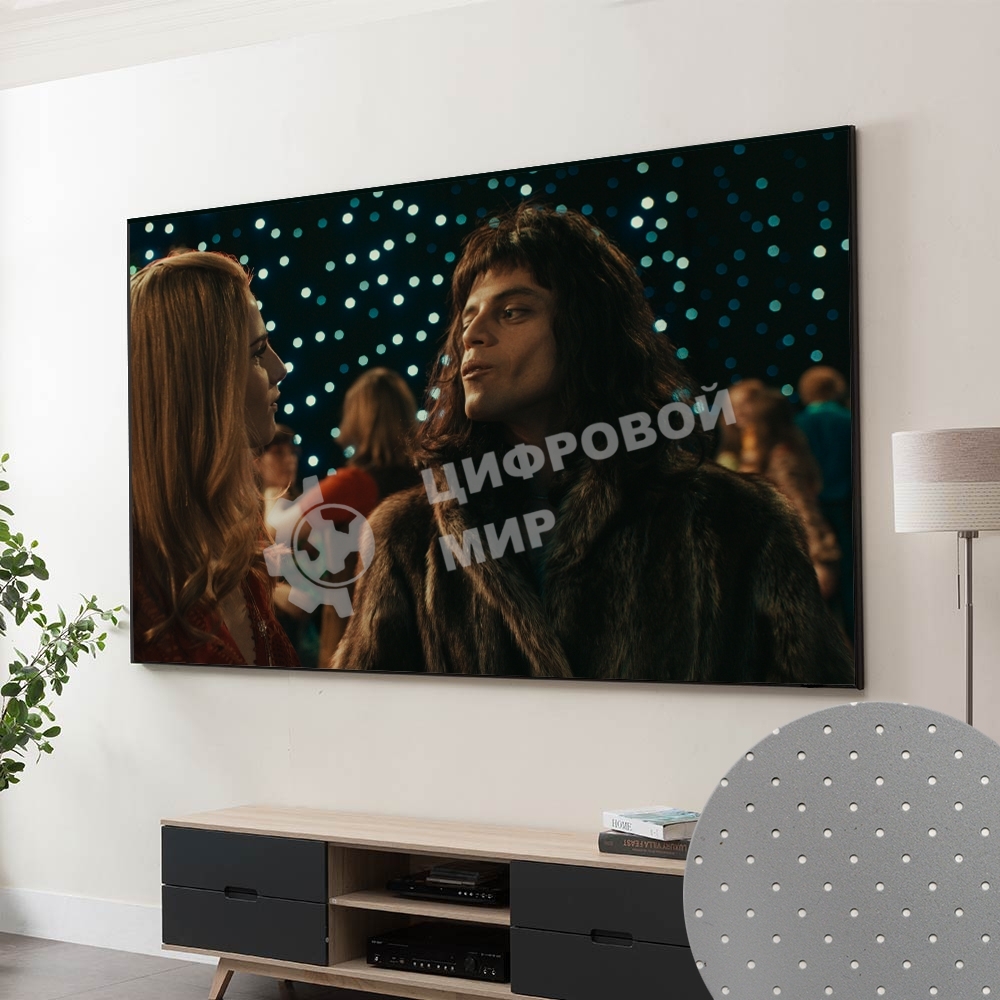 Экран Cinema S'OK SCPSFR-298x168PG Pro 135'' 16:9 настенный, постоянного натяжения, акустическое плотно Perforated Gray, черная рамка 1 см