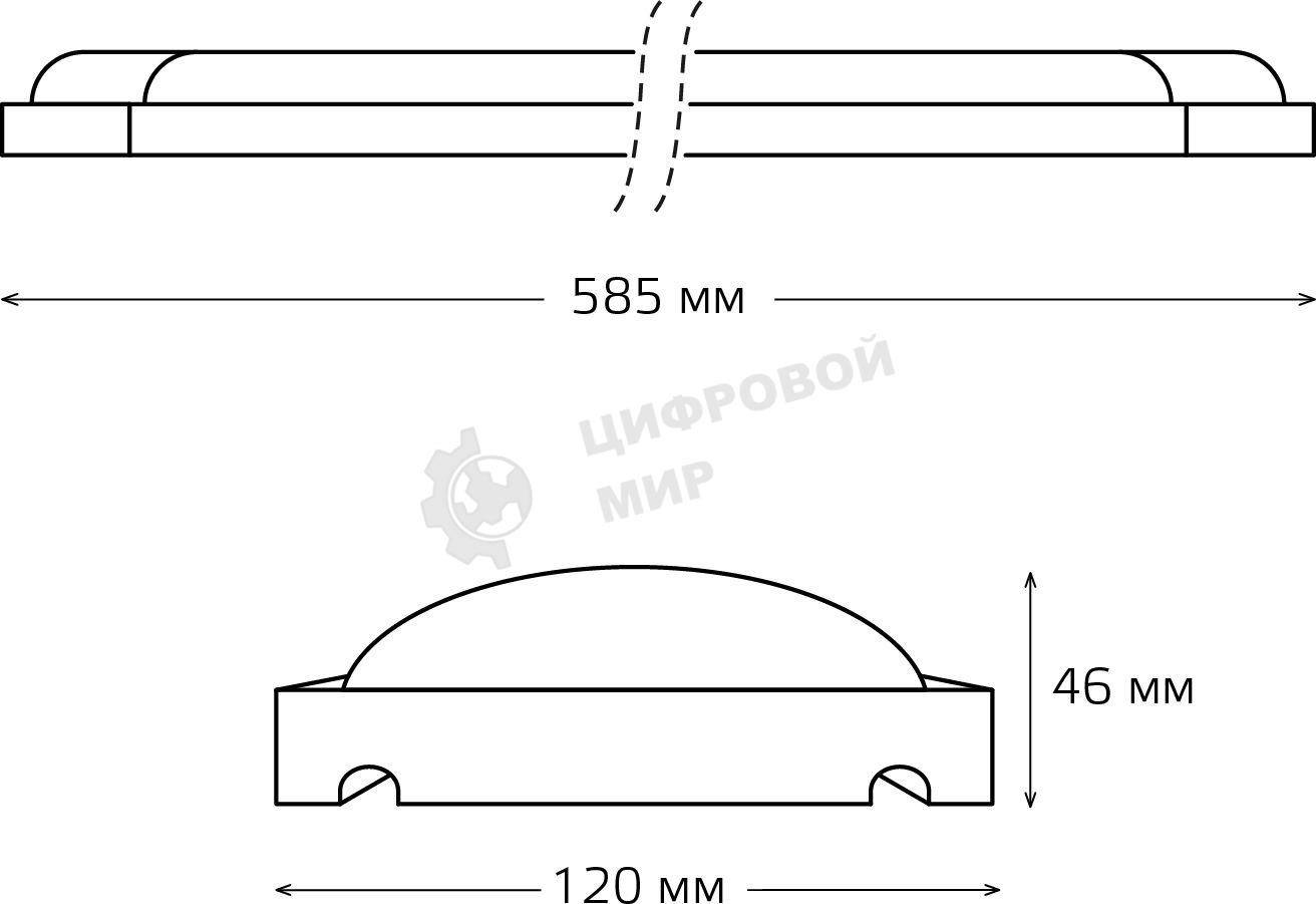 Светильник линейный Gauss WLF-4 18W 1520lm 4000K 185-265V IP20 585x120x46мм сталь LED 1/12