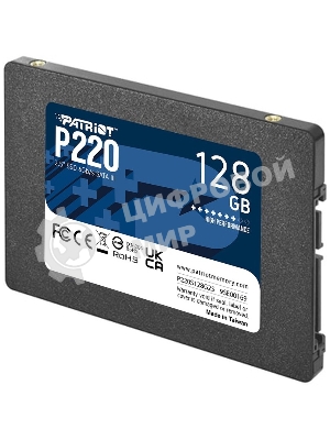 Накопитель SSD Patriot P220, 128Gb, SATA III, 2.5