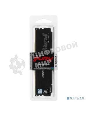 Оперативная память Kingston Fury Beast, DDR5, 32GB (1x32GB), 5200MHz, CL40, DIMM, радиатор, черный