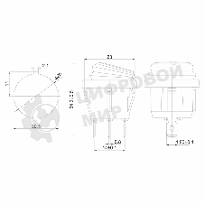 Выключатель клавишный Rexant круглый 250V 6А (3с) ON-OFF красный с подсветкой, влагозащита