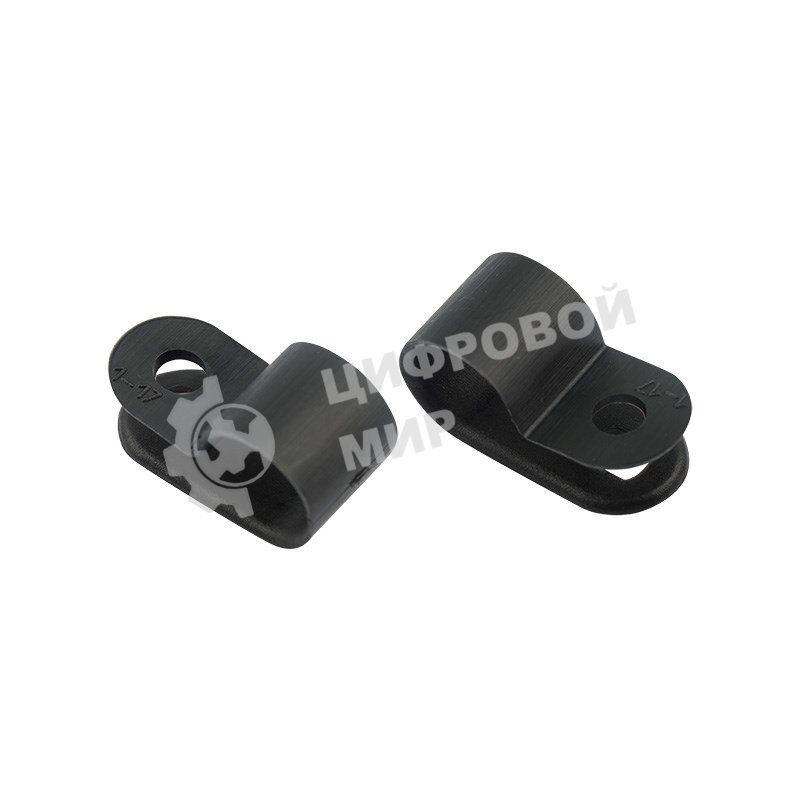 Кабельная скоба под винт Rexant 9 мм, черная, упаковка 50 шт.