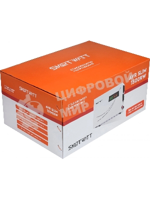Настенный стабилизатор напряжения SMARTWATT AVR SLIM 1500RW (100W - 260W, 1500VA, 1.5 кВт, 50 Гц, розеток - 2, LED-диспл
