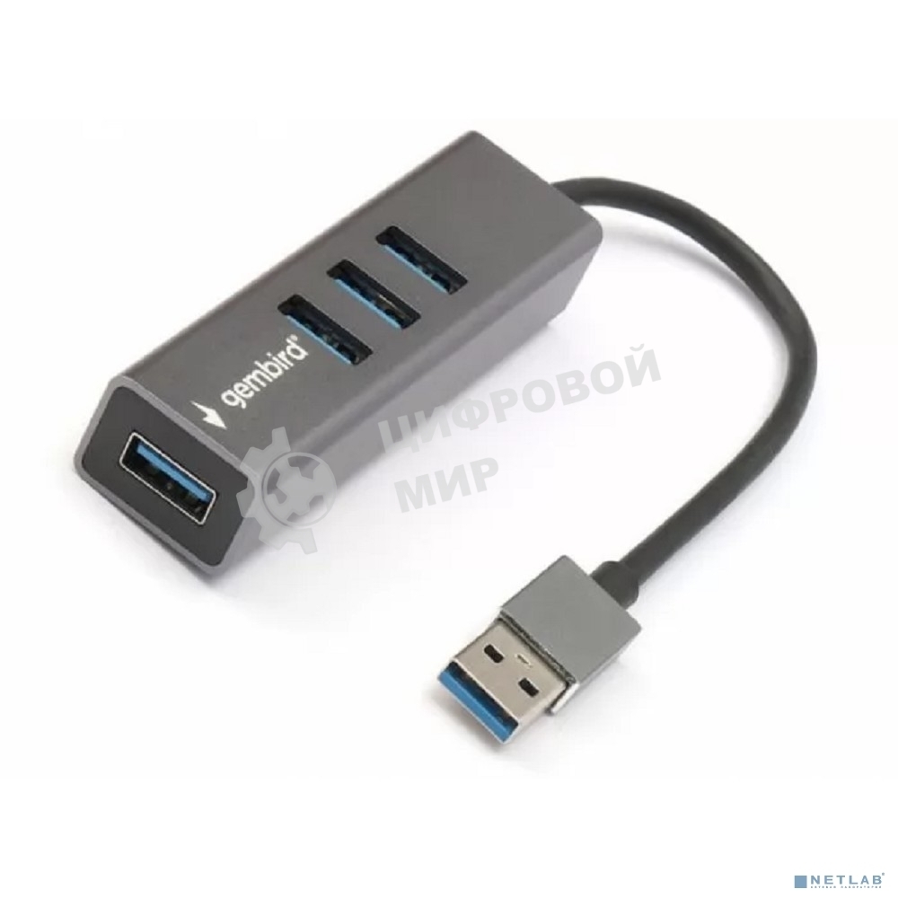 Концентратор USB 3.0 Gembird UHB-C454, 4 порта, кабель 17см
