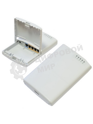 Маршрутизатор MikroTik RB750P-PBr2 PowerBox with 650MHz CPU, 64MB RAM, 5xLAN (four with PoE out), RouterOS L4, outdoor case, PSU, PoE, mounting set