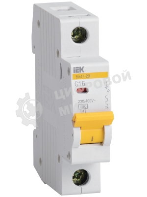 Выключатель автоматический модульный 1п B 16А 4.5кА ВА47-29 IEK MVA20-1-016-B