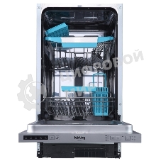 Встраиваемая посудомоечная машина Korting KDI 45140, серый, 44.8 см, 10 компл., 49 дБ, класс A++