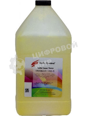 Тонер Static Control OKIUNIV3-1KG-Y желтый флакон 1000гр. для принтера Oki C3300N/5500