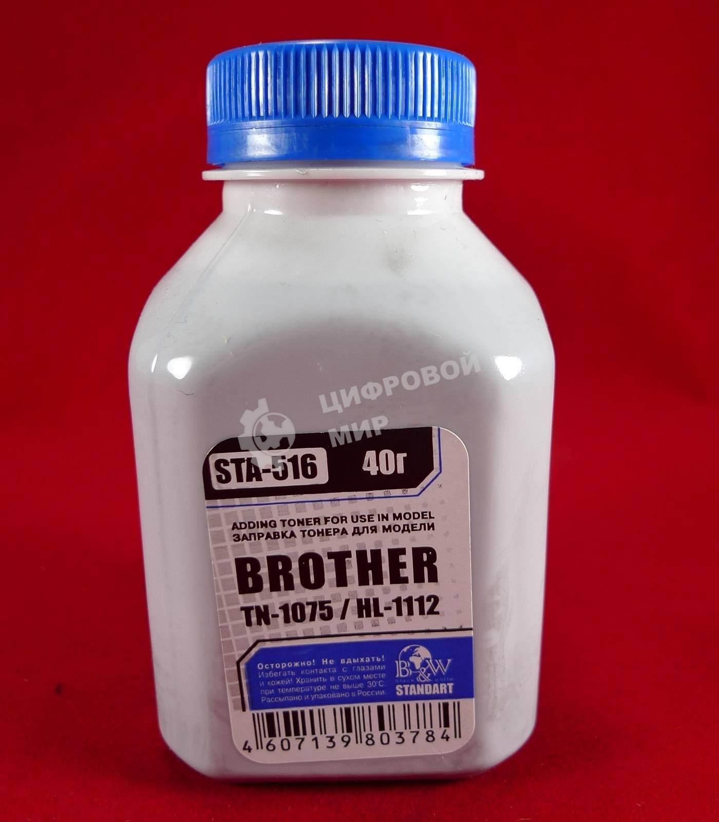 Тонер Brother TN 1075/1070/1060/1050/1040/1030/1020/1010/1000 HL-1112/1110/1111/1118 (фл,40г) B&W Standart фас. Россия
