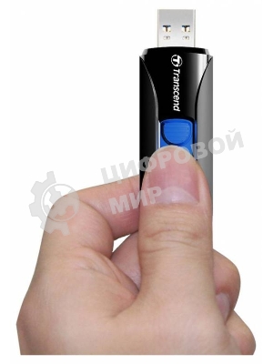 Флешка USB Transcend JetFlash 790 (TS128GJF790K), 128Gb, USB 3.0, R/W 90/40, черный/синий