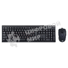Комплект клавиатура+мышь Oklick 630M проводной, USB, 1600 DPI, чёрный