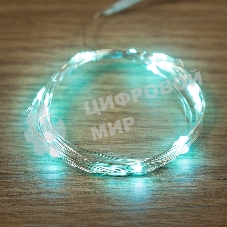 Гирлянда светодиодная Neon-night Роса 2м, 20 LED, БИРЮЗОВЫЙ, IP20, тонкий батарейный блок, 2хCR2032 в комплекте