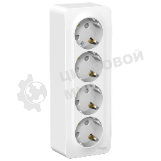 Розетка 4-м ОП Blanca 16А 250В защ. шторки с заземл. изол. пласт. белый SchE BLNRA011411