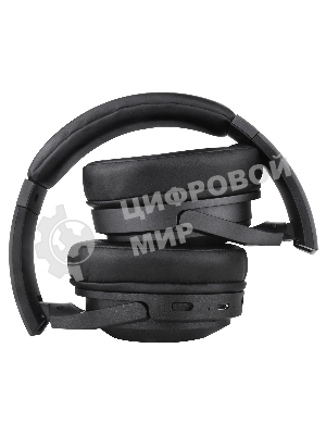 Беспроводные/проводные наушники Digma BT-20 ANC черный, накладные, Bluetooth + проводной, активное шумоподавление, складная конструкция, до 15 ч