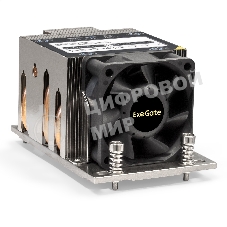 Кулер для процессора ExeGate ESNK-P0063AP4.PWM.2U.SP3.Cu серебристый, 60 мм, алюминий/медь, 6800 об/мин, 54.3 дБ, 4 pin, 240 Вт, 64.5 мм