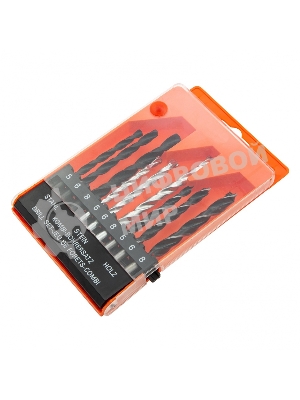 Набор сверл Sparta по бетону 5-6-8 мм, металлу 5-6-8 мм, дереву 5-6-8 мм, 9 шт. цилин. хвостовик