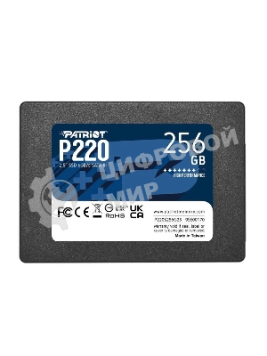 Накопитель SSD Patriot P220, 256Gb, SATA-III, 2.5