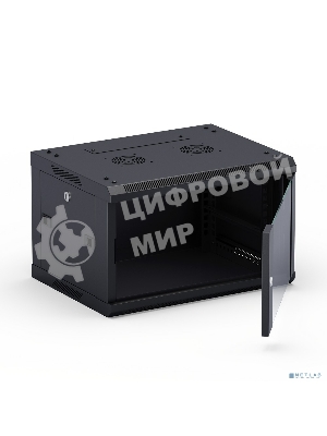 Шкаф телекоммуникационный настенный NEOMAX 9U (600х450), стеклянная дверь, замок-ключ (3 шт), разборный, цвет черный (1 коробка) NCB-WM9U-6045GK3-100-BK