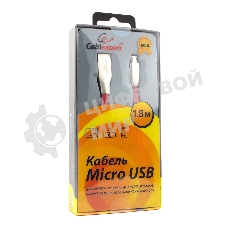 Кабель USB2.0 Cablexpert CC-G-mUSB01R-1.8M, AM/microB, серия Gold, длина 1.8м, красный, блистер