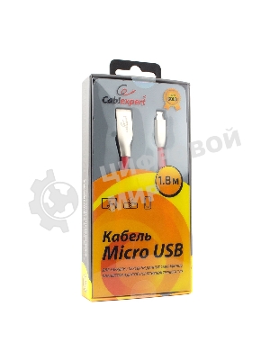 Кабель USB2.0 Cablexpert CC-G-mUSB01R-1.8M, AM/microB, серия Gold, длина 1.8м, красный, блистер