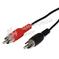 Шнур Rexant 2 RCA - 2 RCA, 3 м, черный (10 шт./уп.)