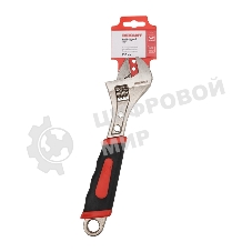 Разводной ключ Rexant 250 мм никелированный, двухкомпонентная рукоятка