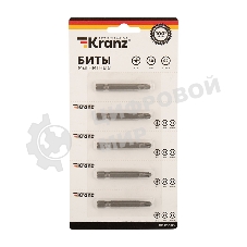 Бита Kranz PZ 2x50 мм для шуруповерта сталь S2 5 шт. (лента)
