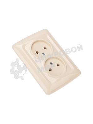 Розетка Kranz 2-ая DEA б/з с/у 10А бежевый (1/10/120)