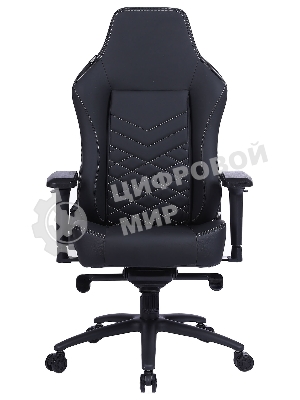 Кресло Cactus CS-CHR-0112BL-M черный, экокожа, 120 кг, подголовник, регулируемые подлокотники, механизм качания