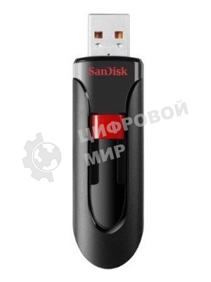 Флешка USB Sandisk CZ60 Cruzer Glide (SDCZ60-032G-B35), 32Gb, USB 2.0, R/W 30/8, черный/красный
